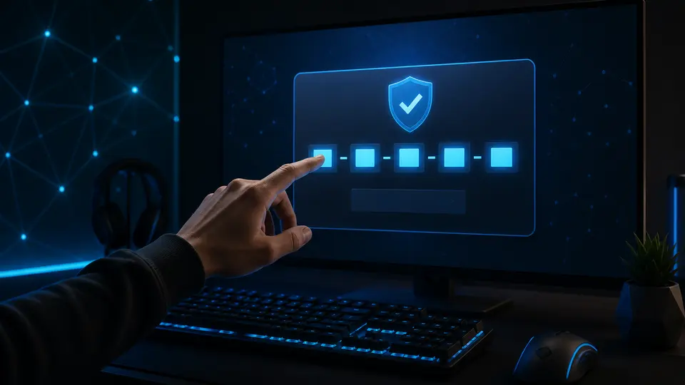 Original illustration of a secure PC game-key activation screen