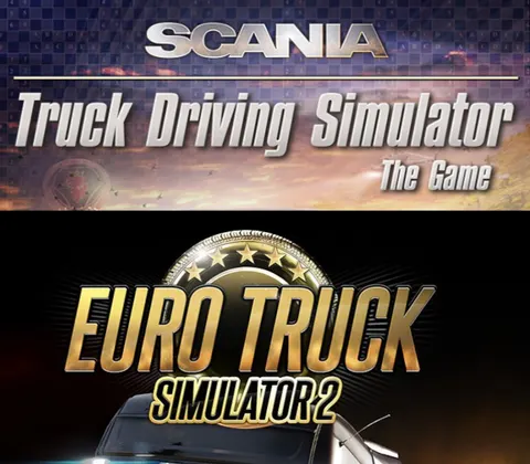 Euro Truck Simulator 2 + Scania Truck Driving Simulator Bundle PC Steam CD Key cover